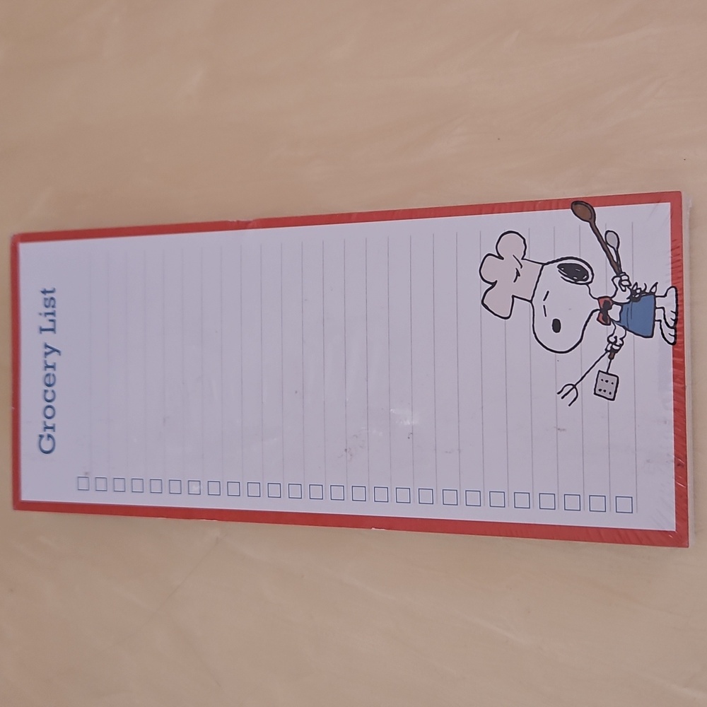 Snoopy Grocery List memo pad - brand new sealed